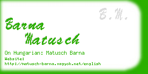 barna matusch business card